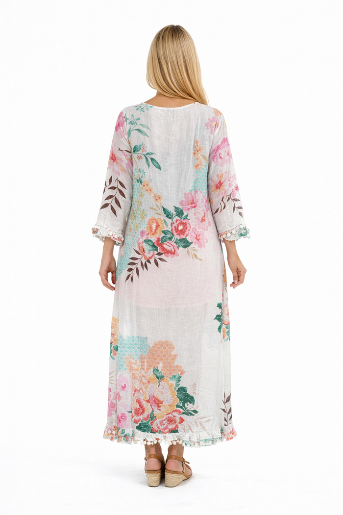 Printed cotton kimono