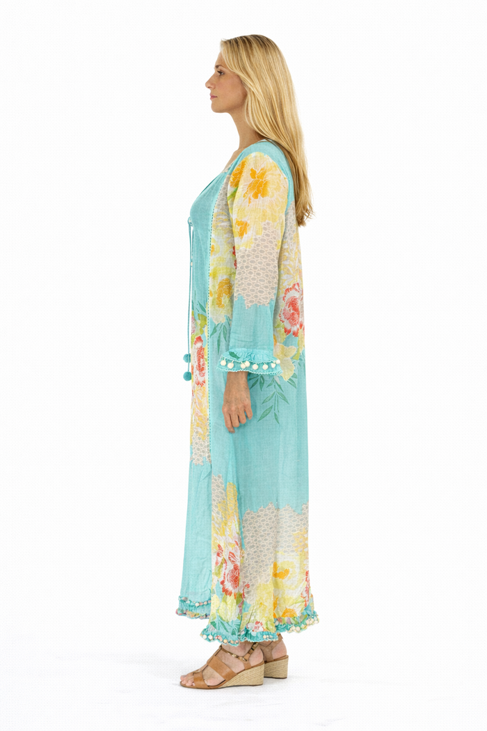 Printed cotton kimono
