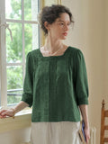 Raina Square Neck Embroidery Blouse