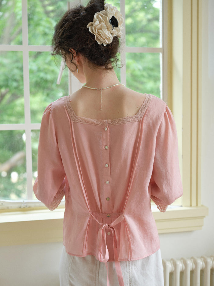 Raina Square Neck Embroidery Blouse