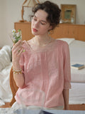 Raina Square Neck Embroidery Blouse