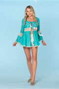 Ranee's aqua boho eyelet top