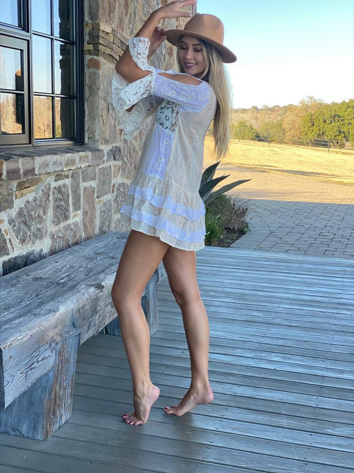Ranee's white eyelet dress
