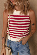 Red Stripe Sweater Tank