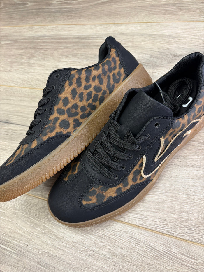 Rieker - Black Animal Print Trainer