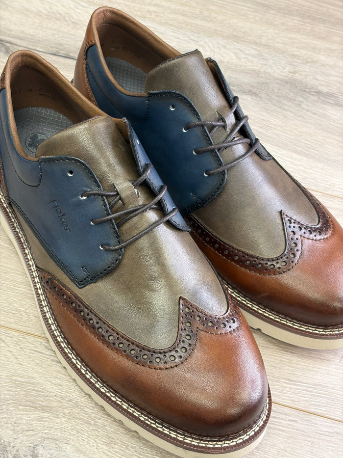 Rieker - Brown Mix Brouge Shoe