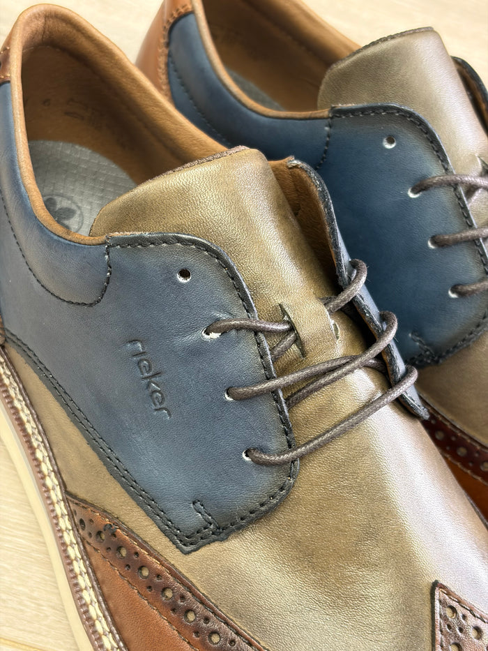 Rieker - Brown Mix Brouge Shoe