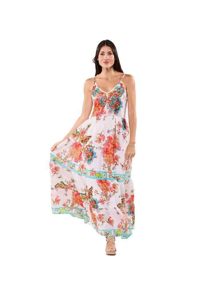 Romantic Floral Maxi Dress-26618