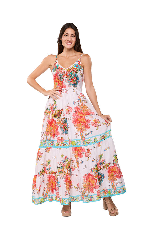 Romantic Floral Maxi Dress-26618