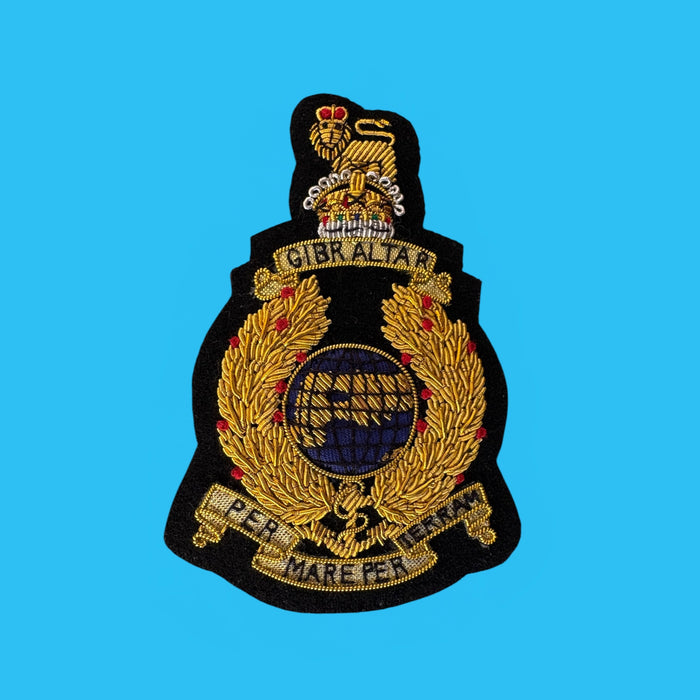 Royal Marines Gold Corps Crest Blazer Badge with Kings Crown