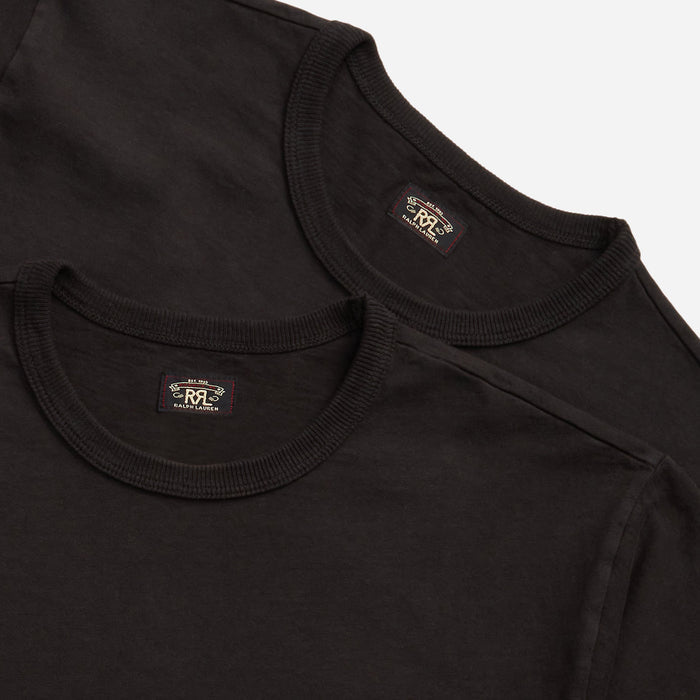 RRL Garment Dyed Pocket T-Shirt Two-Pack Black