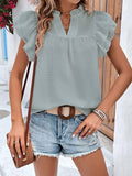 Ruffled V-Neck Blouse