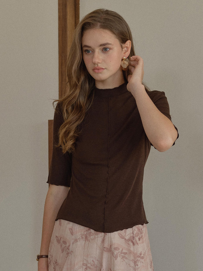 Samara Solid Slim-Fit Half-Sleeve Blouse