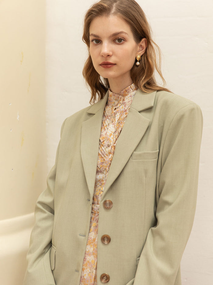 Scarlett Single-Breasted Oversize Blazer/Simple Retro/11240
