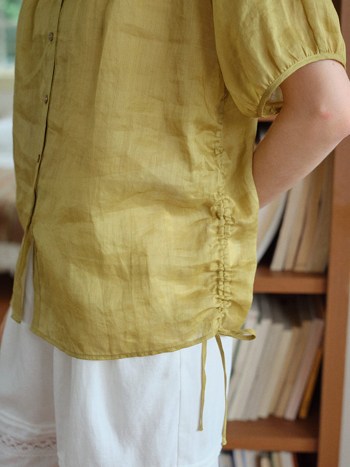 Serena Round Neck 100%Ramie Blouse