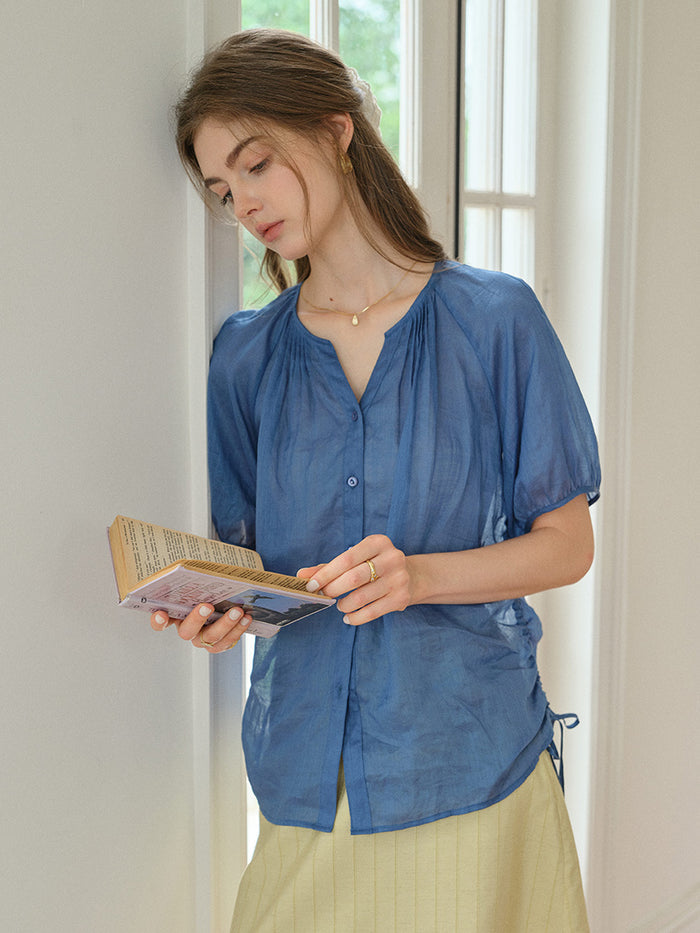 Serena Round Neck 100%Ramie Blouse