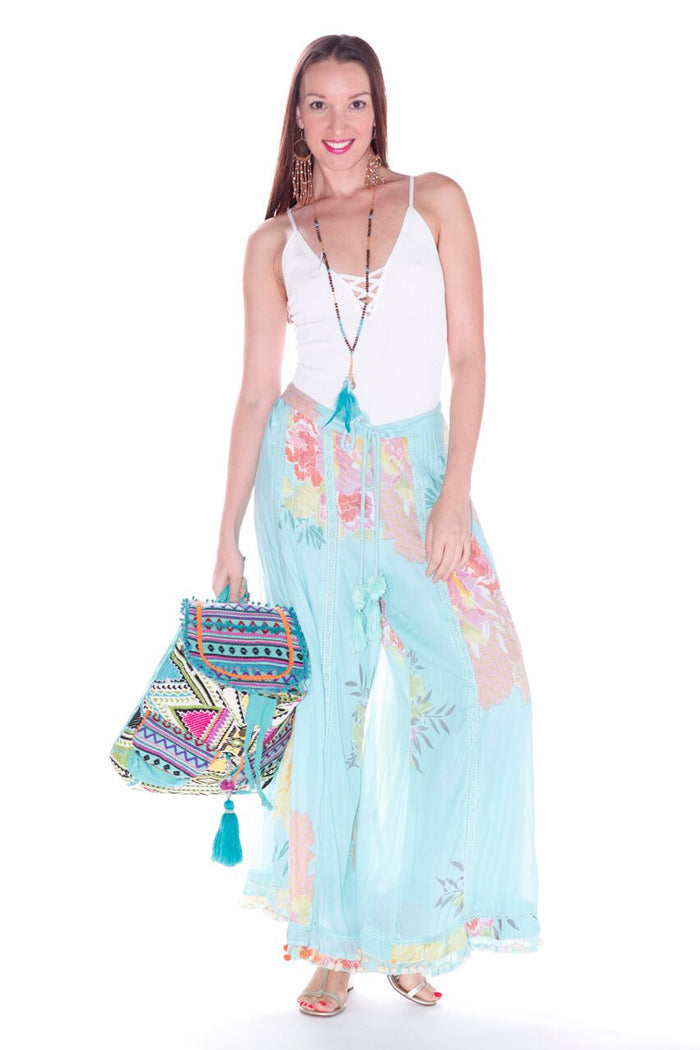 SET Floral Palazzo pants and frill top