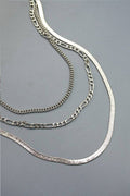 SILVER MULTI HERRINGBONE NECKLACE