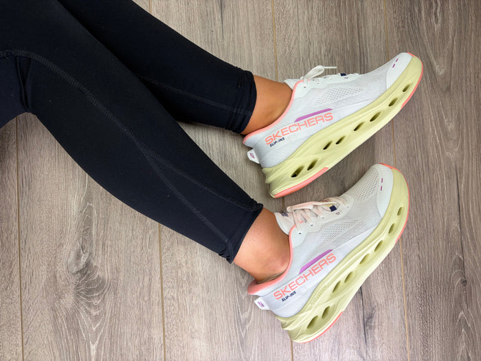 Skechers - White Mix Slip-In Trainer