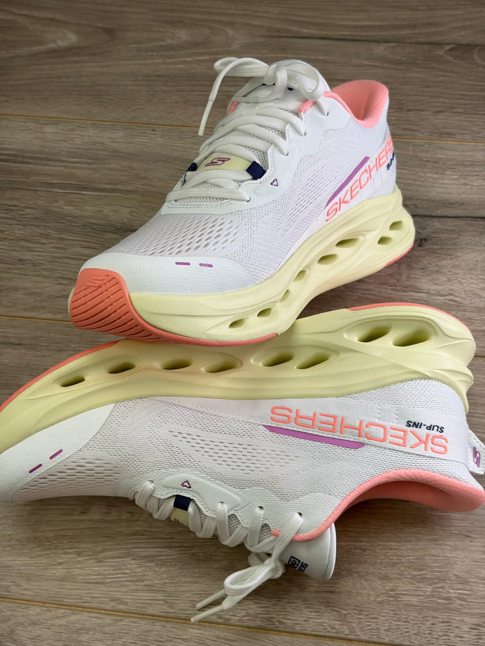 Skechers - White Mix Slip-In Trainer
