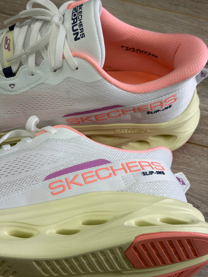 Skechers - White Mix Slip-In Trainer