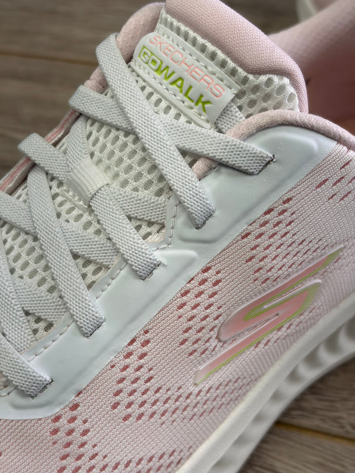Skechers - White/Pink GO-WALK Slip - In Trainer