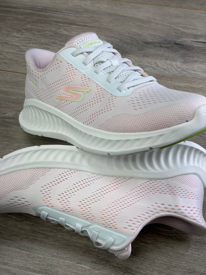 Skechers - White/Pink GO-WALK Slip - In Trainer