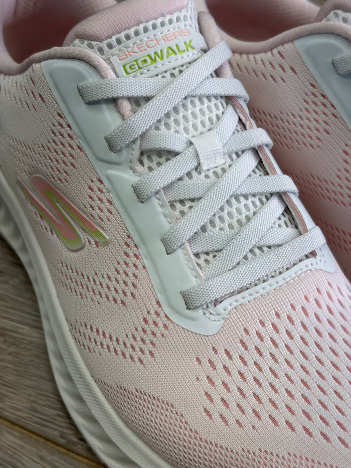 Skechers - White/Pink GO-WALK Slip - In Trainer
