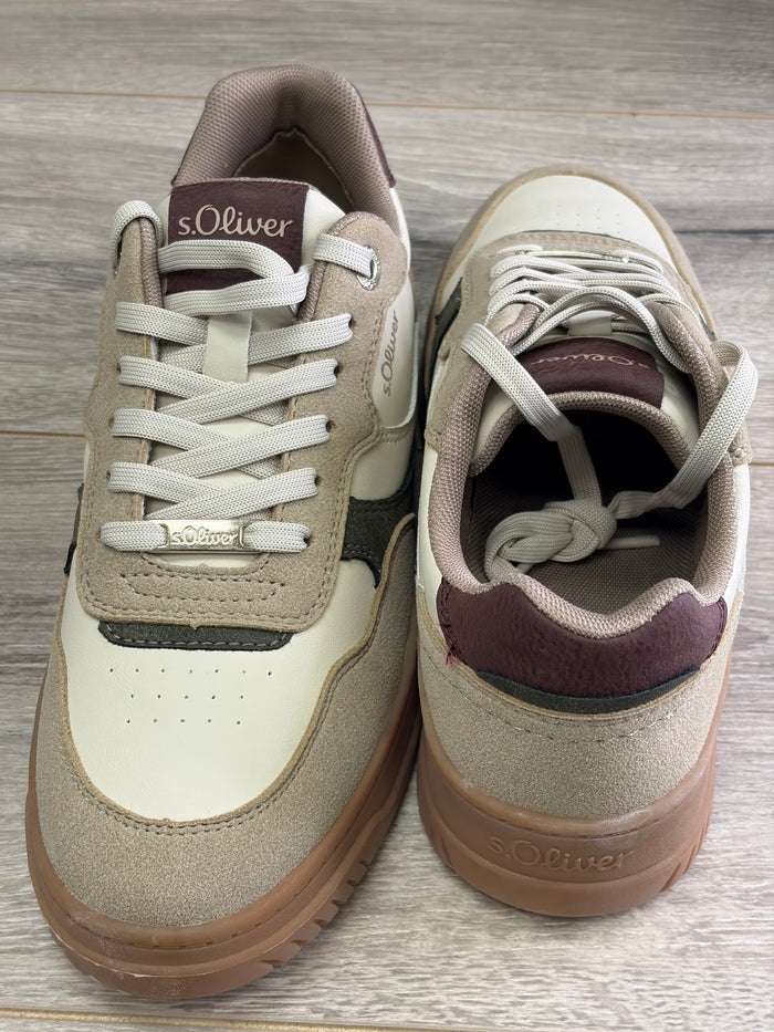 SOliver - Beige/Burgundy Trainer
