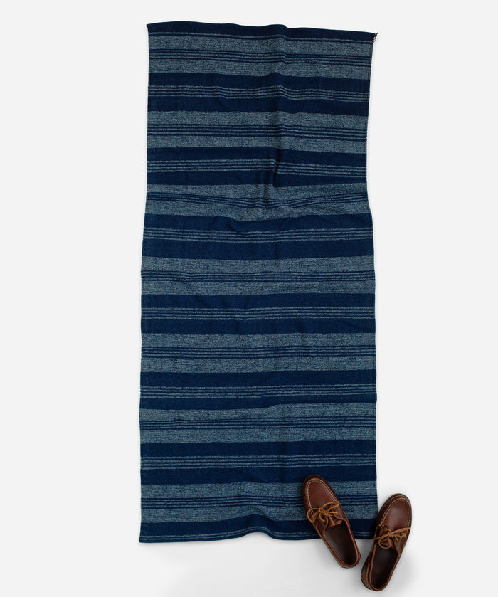 STRIPED BEACH MATT - NAVY