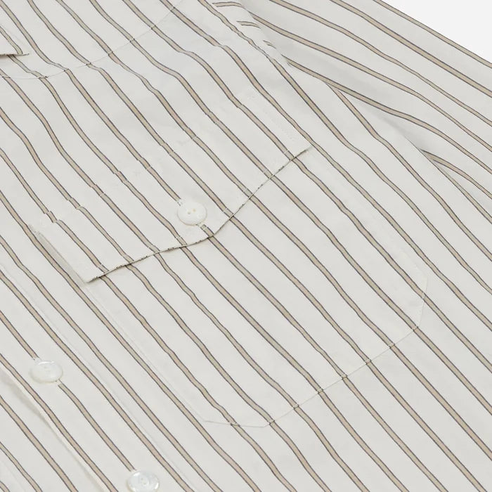 STRIPED WESTERN SHIRT - WHITE/SAND-NAVY