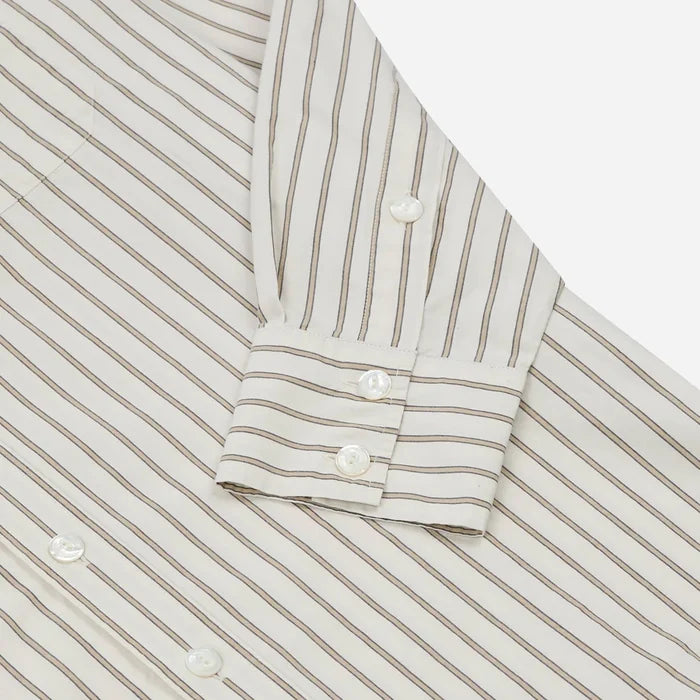 STRIPED WESTERN SHIRT - WHITE/SAND-NAVY