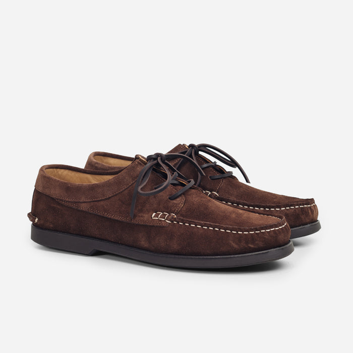 SUEDE BLUCHER SHOE - DARK BROWN