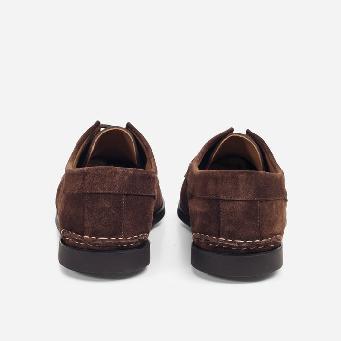 SUEDE BLUCHER SHOE - DARK BROWN