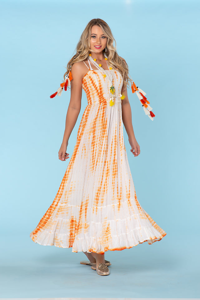 Tie Dye Vacation Dress, perfect for the hot summer days, bohemian tassels