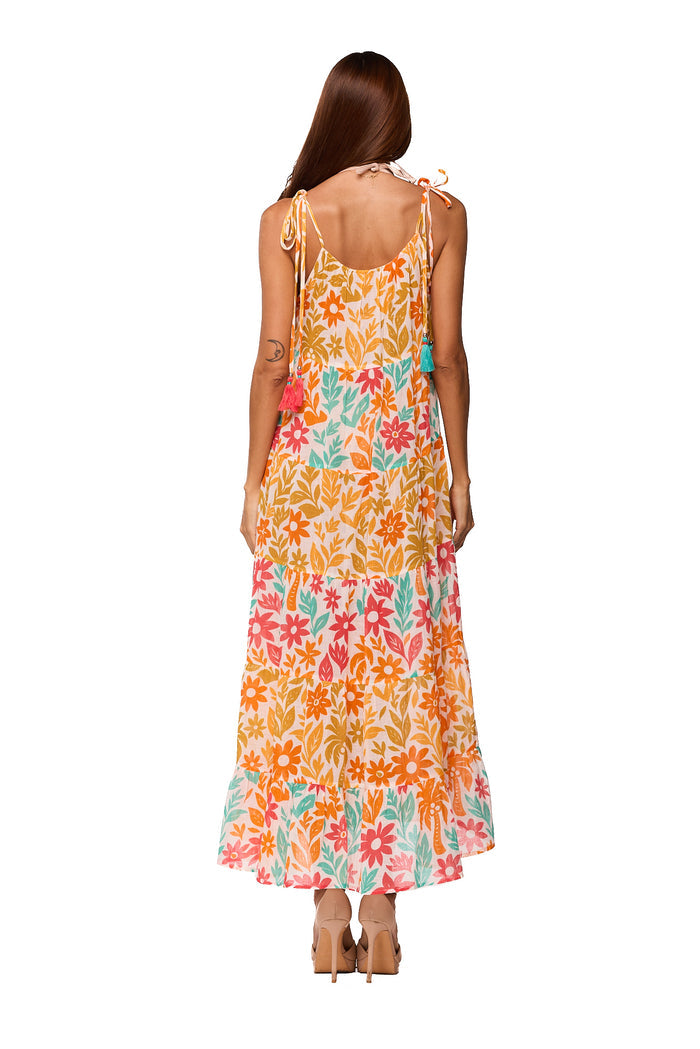Tropical Floral Resort Maxi Dress
