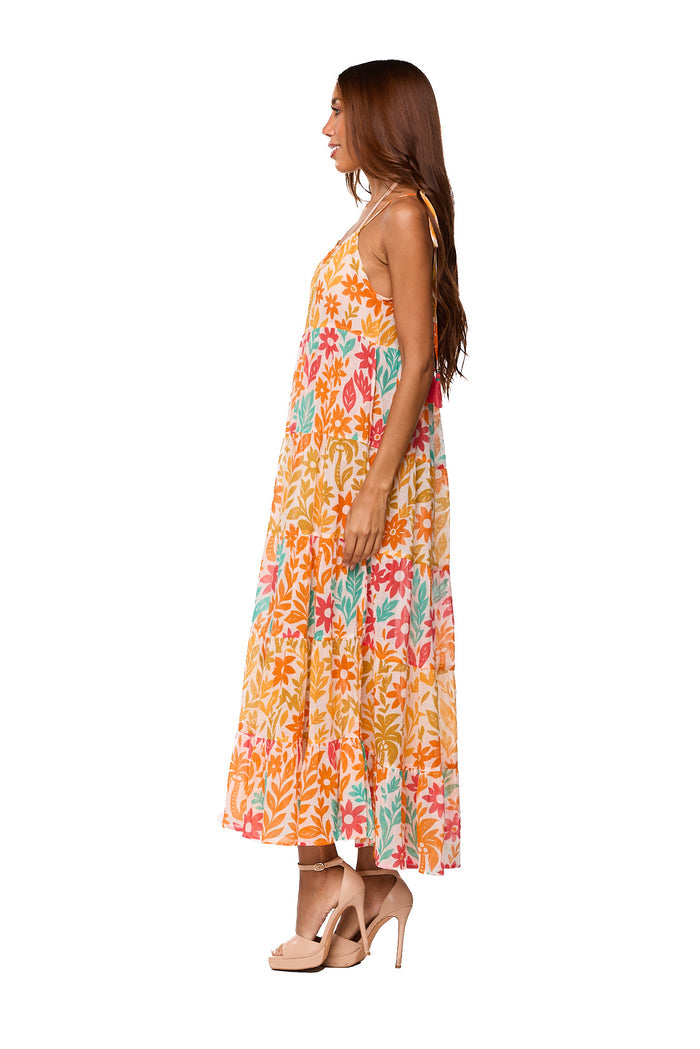 Tropical Floral Resort Maxi Dress