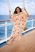 Tropical Ocean Print Resort Maxi Dress