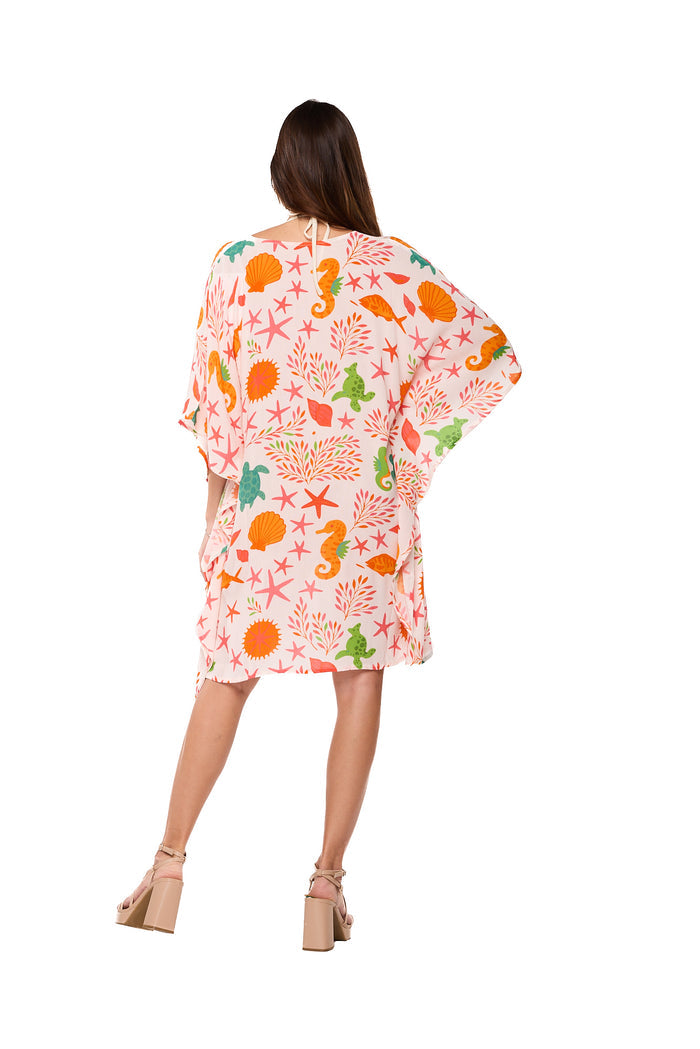 Tropical Reef Print Beach Kaftan