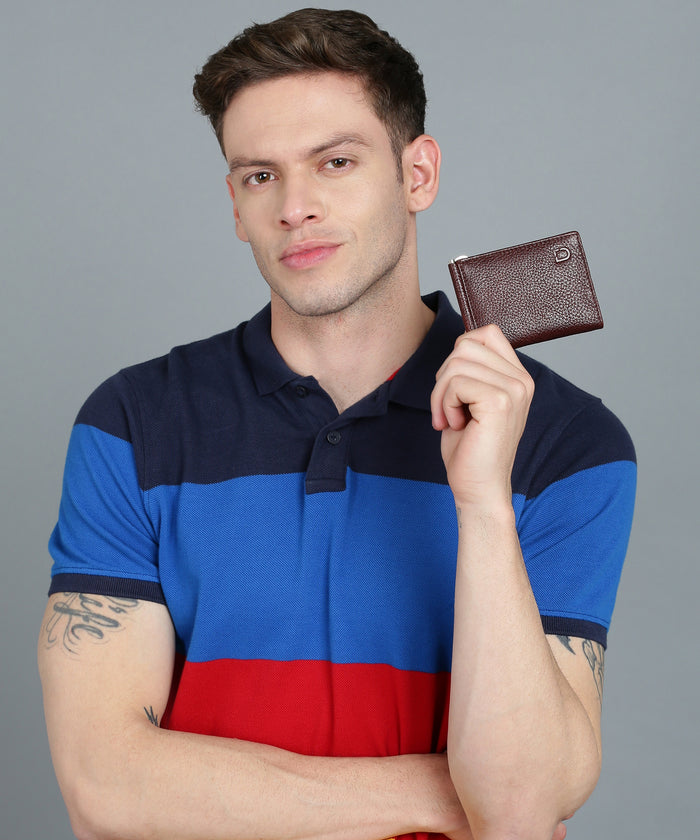 Urbano Fashion Men's Casual, Formal Brown Genuine Leather Wallet-4 Card Slots