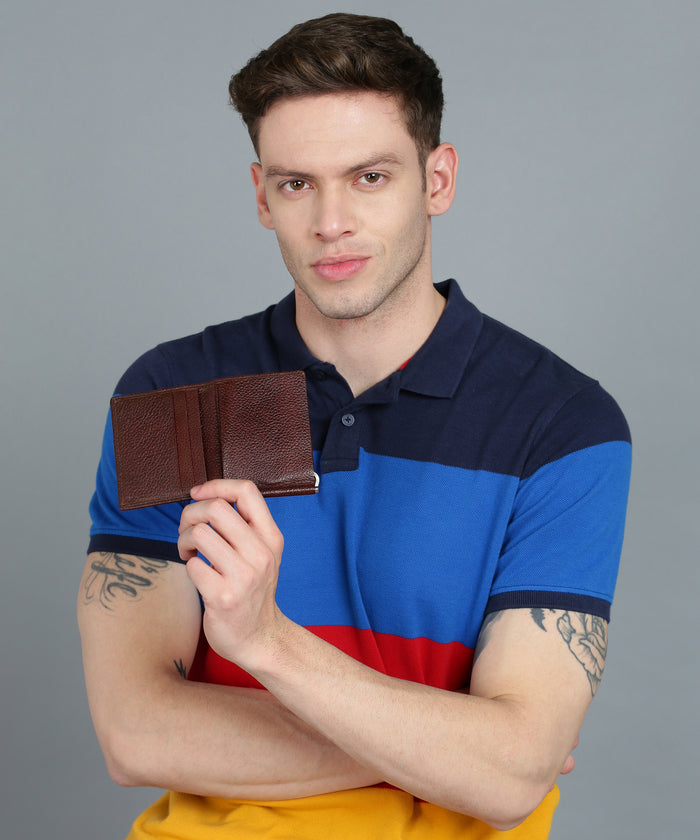Urbano Fashion Men's Casual, Formal Brown Genuine Leather Wallet-4 Card Slots