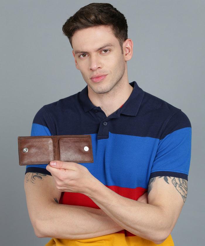 Urbano Fashion Men's Casual, Formal Brown Genuine Leather Wallet-6 Card Slots