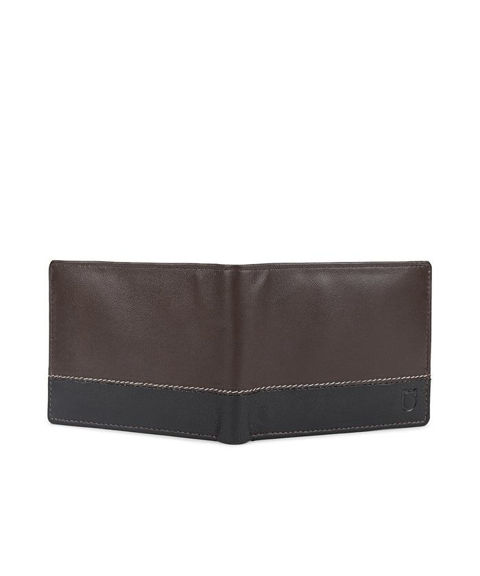 Urbano Fashion Men's Casual, Formal Tan, Black Genuine Leather Wallet-12 Card Slots