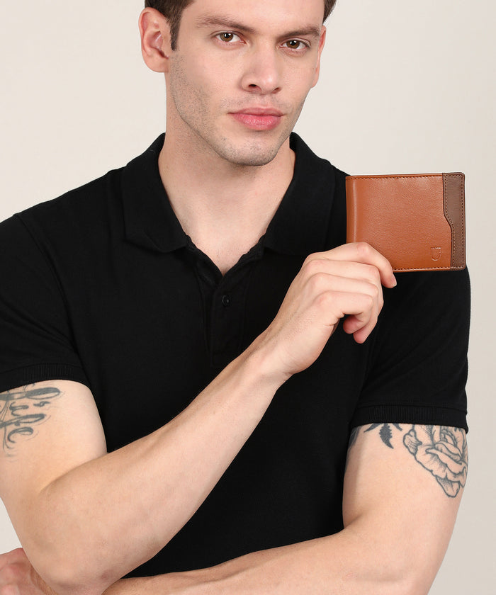 Urbano Fashion Men's Tan, Brown Casual, Formal Leather Wallet-4 Card Slots