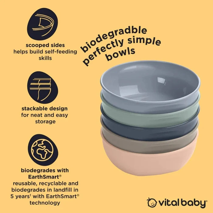 Vital Baby Nourish Perfectly Simple Bowl Pack of 5 - ebebek - Black Friday