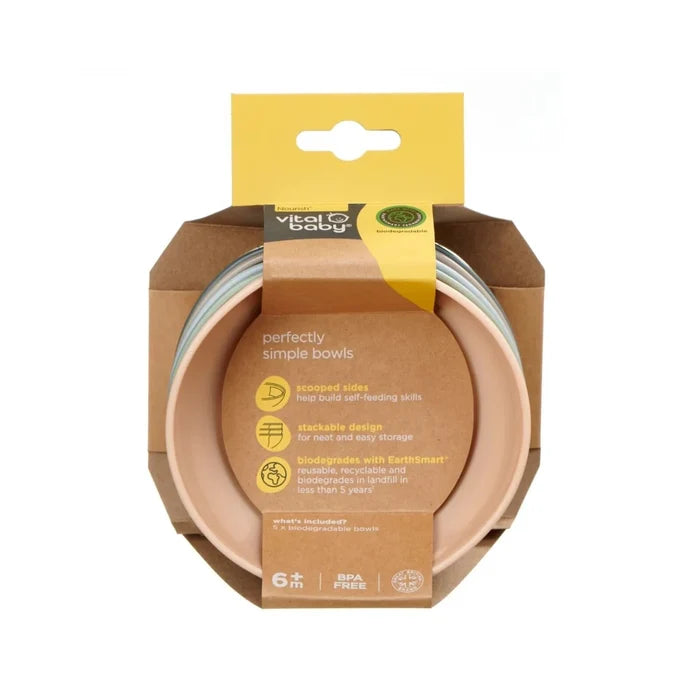 Vital Baby Nourish Perfectly Simple Bowl Pack of 5 - ebebek - Black Friday