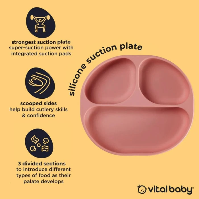 Vital Baby Nourish Silicone Suction Plate - Moody Blue - ebebek - Black Friday