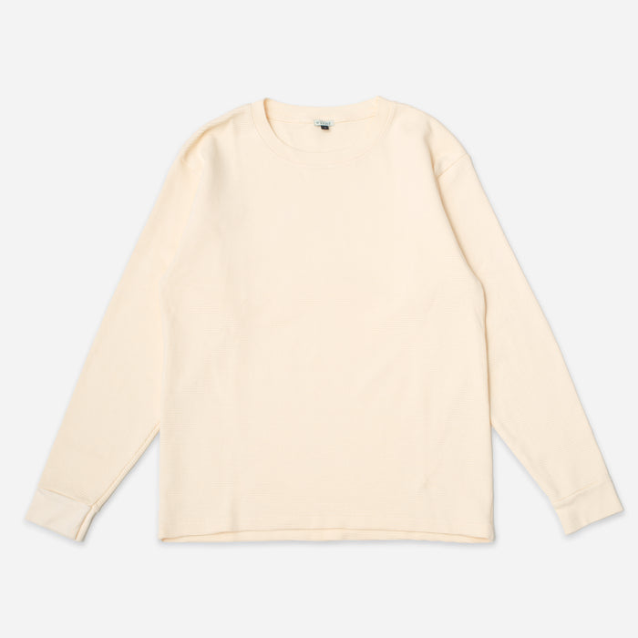 WAFFLE THERMAL LONG SLEEVE TEE - CREAM