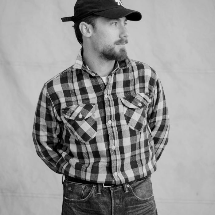 WASHED FLANNEL WORK SHIRT - NIGHT PITCH