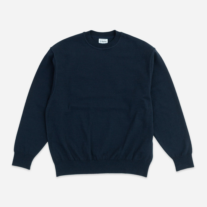 WAVE CREW PULLOVER SWEATER - NAVY